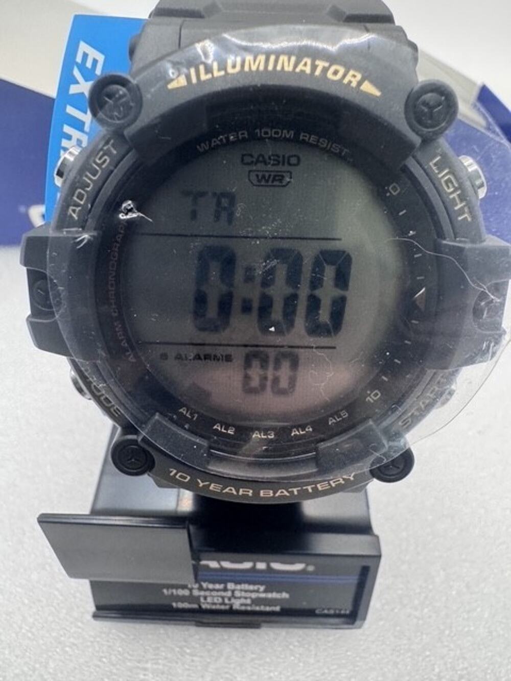 Casio AE1500WHX-1AV, Chronograph Watch, Black Resin Band, Alarm, Illuminator